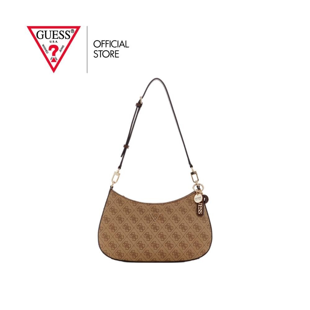 GUESS กระเป๋า รุ่น BG967218 NOELLE II TOP ZIP SHOULDER BAG SHOULDER BAG สีน้ำตาล