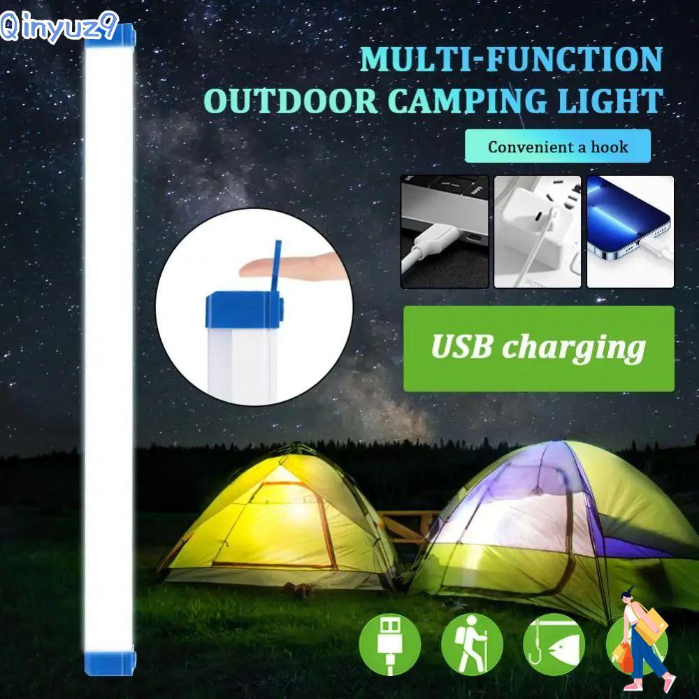 QINYUZ9 Camping Lamp, PVC ชาร์จฉุกเฉิน LED Light,แบบพกพา Night Market แถบยาว Night Market Lampu ตกปล