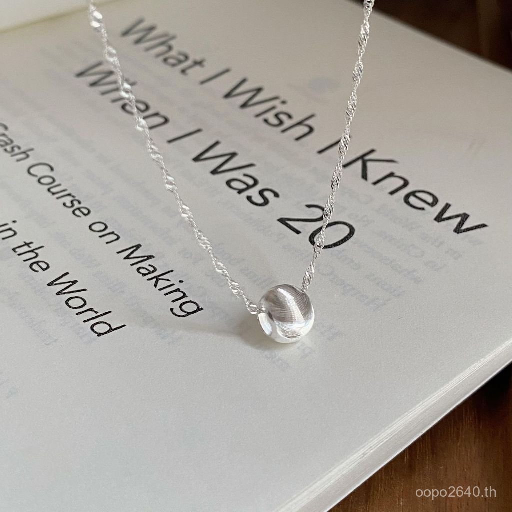 Simple Niche Silver Cat s925 High-End หญิงเกาหลีออกแบบร้อยตา ins สร้อยคอ Pure Water Ripple Clavicle 