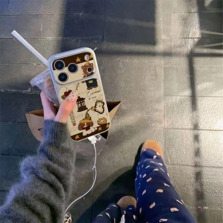 เคสโทรศัพท์ iPhone 17/16/15/14 Plus/13/12/11 Pro Max/X/XR/XS ลายการ์ตูนสีน้ำตาล thumbnail 5