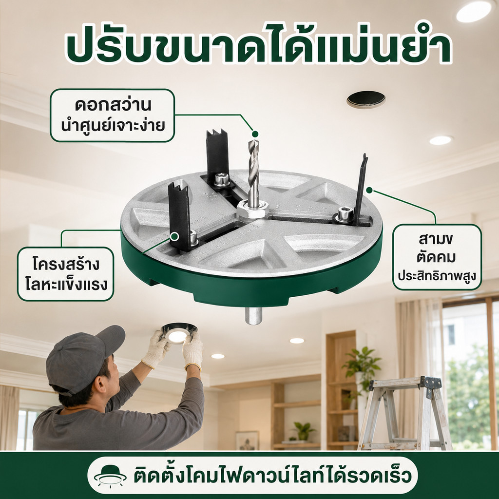 เลื่อยเจาะรูขนาดเส้นผ่านศูนย์กลางปรับได้ รูปที่ 2