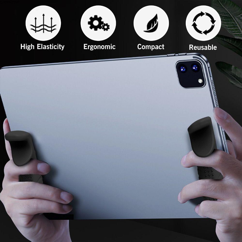 19VJKEPSHOP Gaming Handle สําหรับแท็บเล็ต,ซิลิโคน Anti-Slip Gamepad Grip, Multi-Finger Triggers Operation คอนโทรลเลอร์เกมแท็บเล็ตแบบใช้ซ้ําได้สําหรับ PUBG/Knives Out/Rules ของ