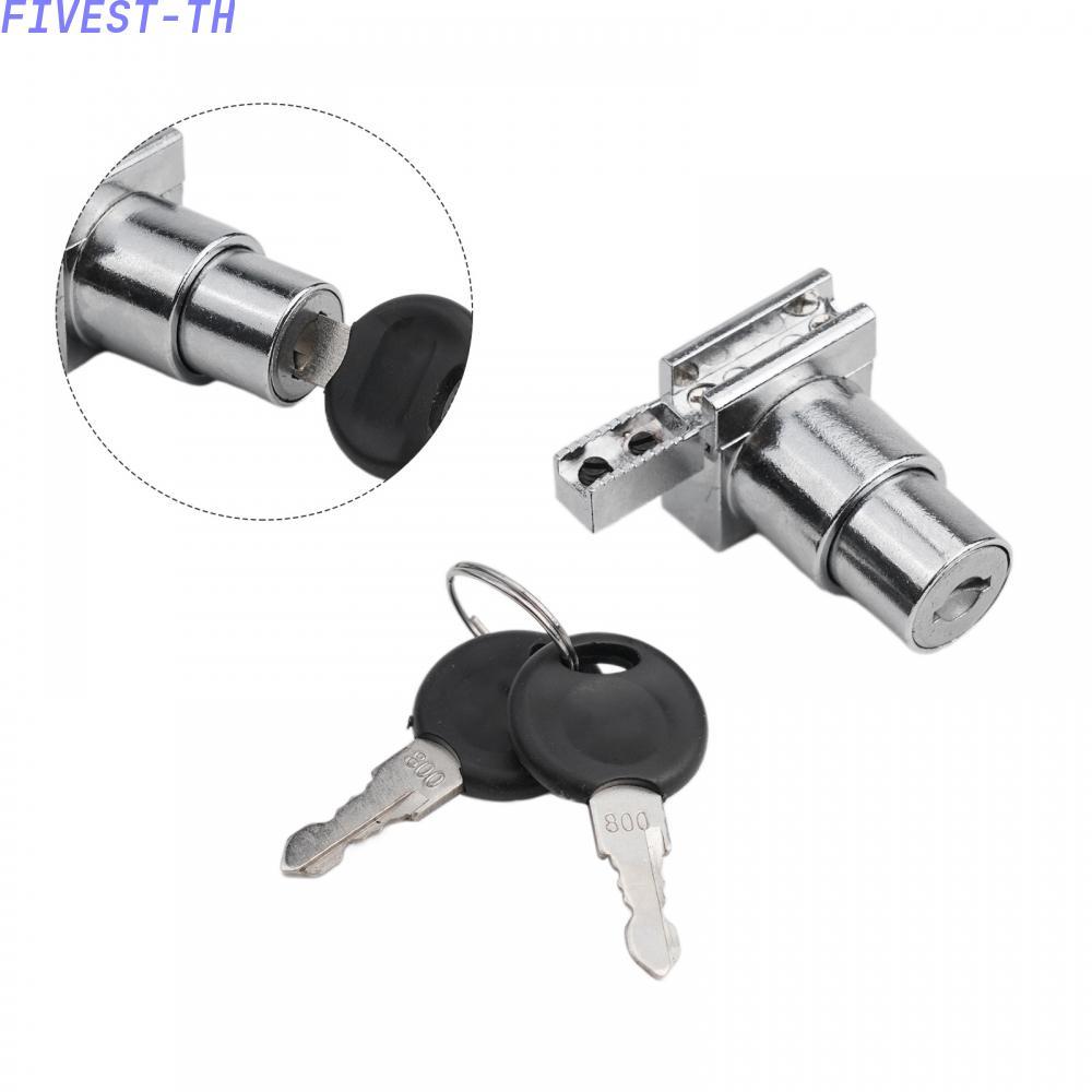 ⭐FIVESTARS⭐Easy and Convenient Cabinet Display Showcase Lock Sliding Glass Door Lock Silver