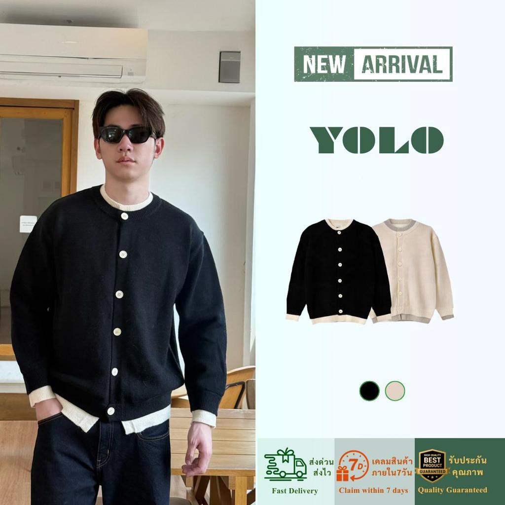 YOLO เสื้อไหมพรม OVERSIED เสื้อไหมพรมแขนยาว เหมาะสำหรับหน้าหนาว  Y26255