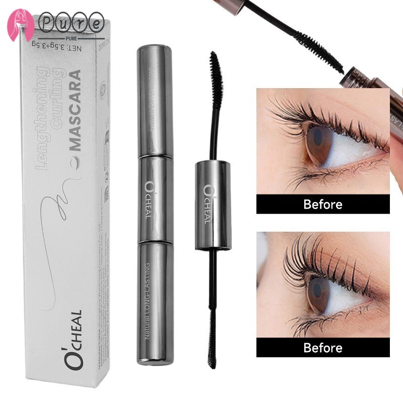 [HGB] 2 ชิ้น Dual-End Eyelash Cream พร้อมแปรงละเอียด | สูตรกันน้ําและกันน้ํามัน ความยาวปราศจากคอลลูป