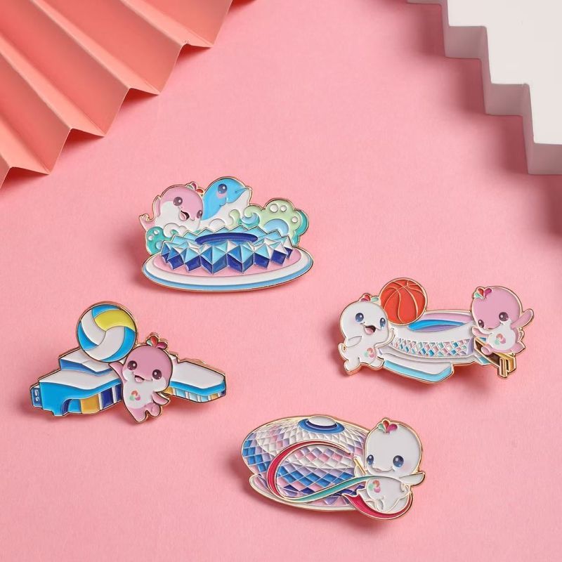Fifteenth-Year Full Luck Meeting Wave Chasing Full Luck Badge Set Mascot Four-Grid การ์ตูนที่ระลึกสไ