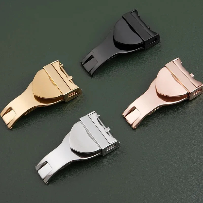18mm 316L Stainless Steel Deployant Clasp Watch Buckle For Tudor  Strap Leather Rubber Band Replacem