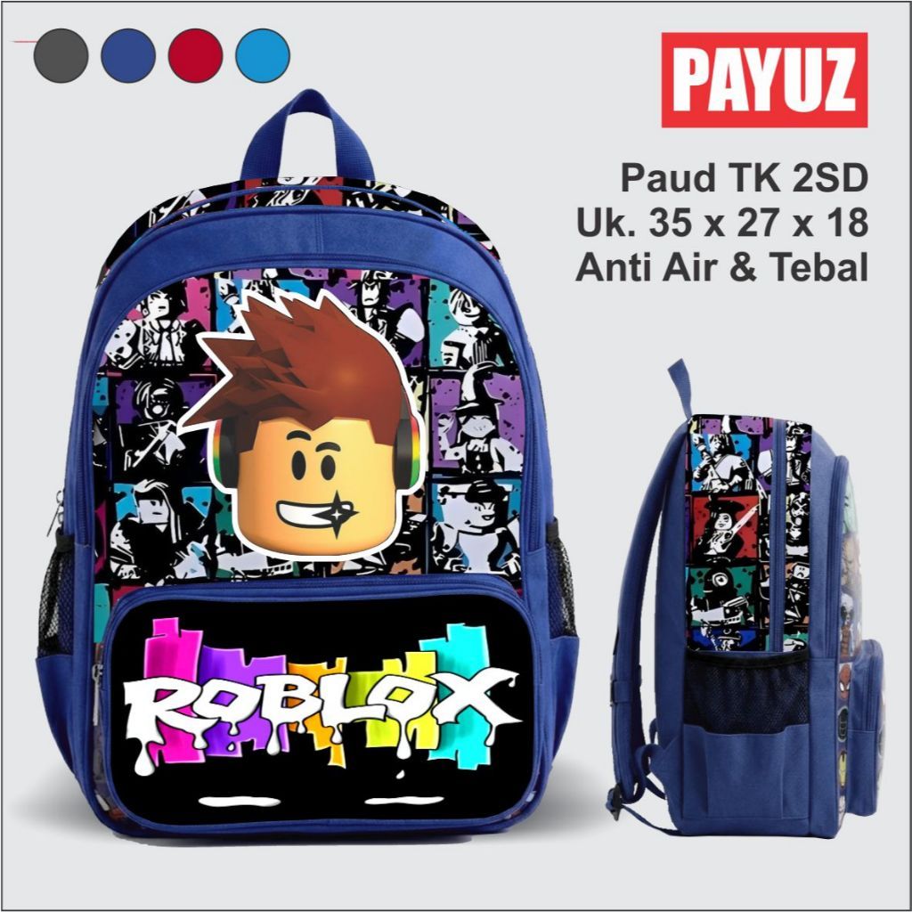 PAYUZ ORIGINAL กระเป๋านักเรียนเด็กชายพร้อมการออกแบบตัวละคร Roblox กันน้ํา เหมาะสําหรับ