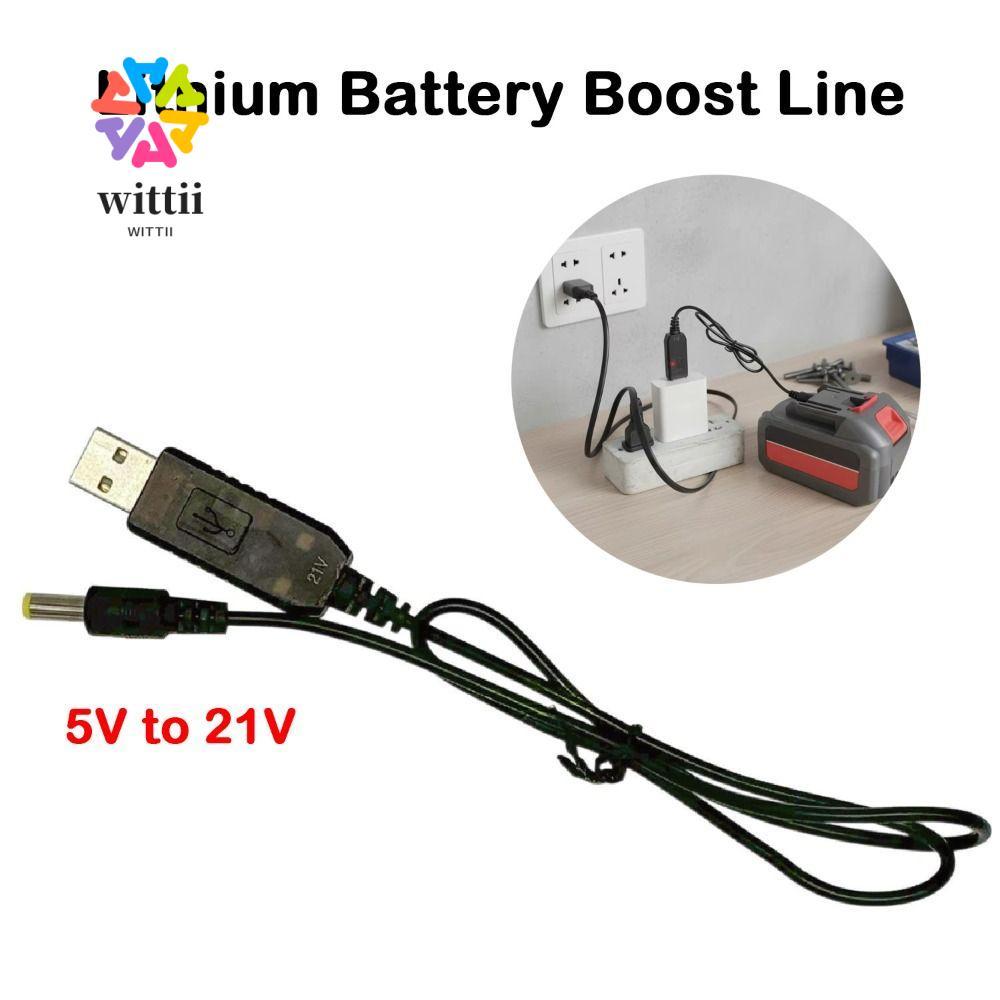 WITTII 5V To 21V Boost Cable, DC Interface Dedicated 21V Battery Charger, USB Adapter Boost Conversi