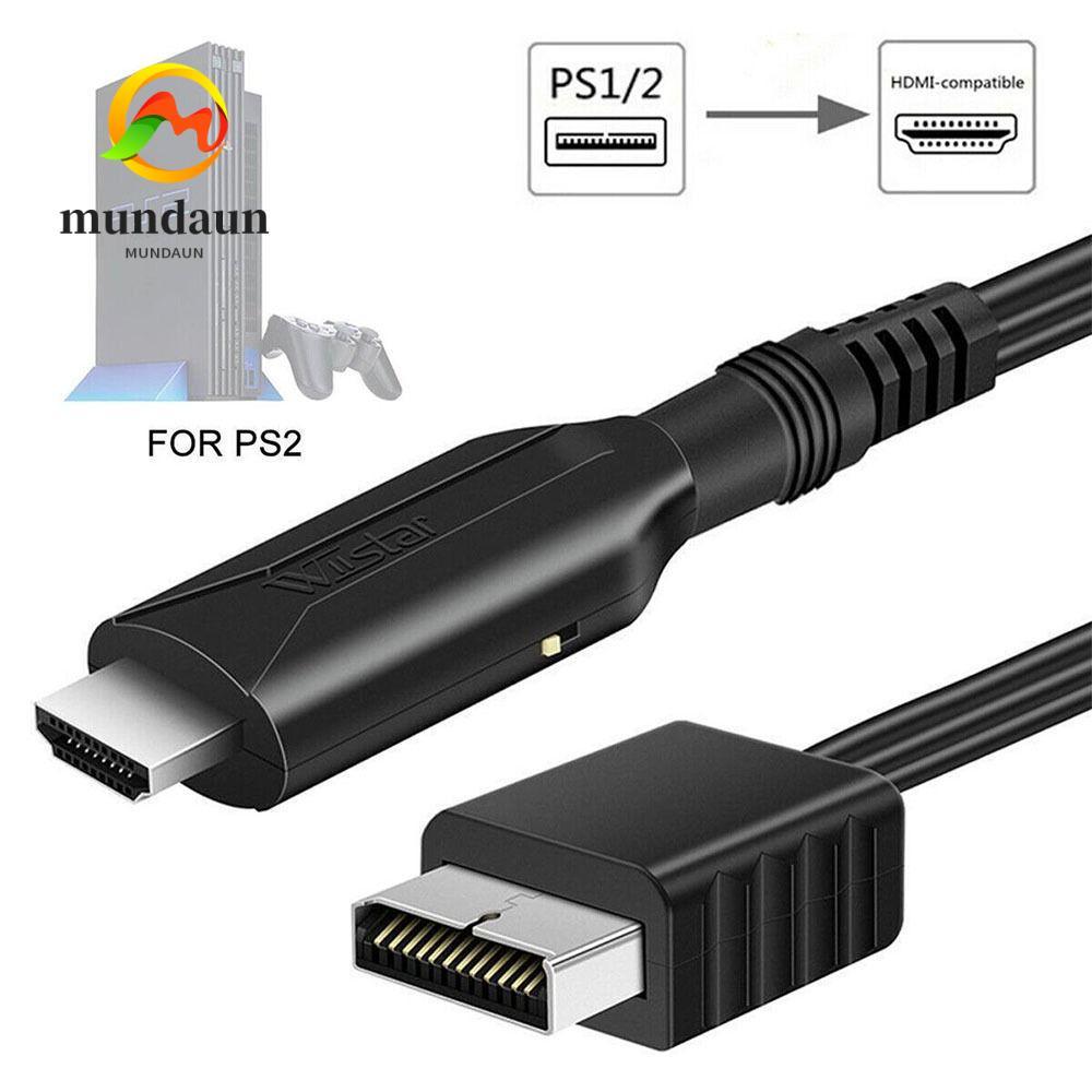 MUNDAUN สายแปลงวิดีโอเสียง Full HD สาย HDMI ตัวแปลง HD PS2/PS1 ถึง HDMI