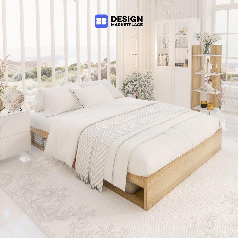 SB Design Square เตียง 5 ฟุต KC-PLAY รุ่น FANTASY-B สีไม้อ่อน (156x203x28.5 ซม.)  แบรนด์ KONCEPT FURNITURE