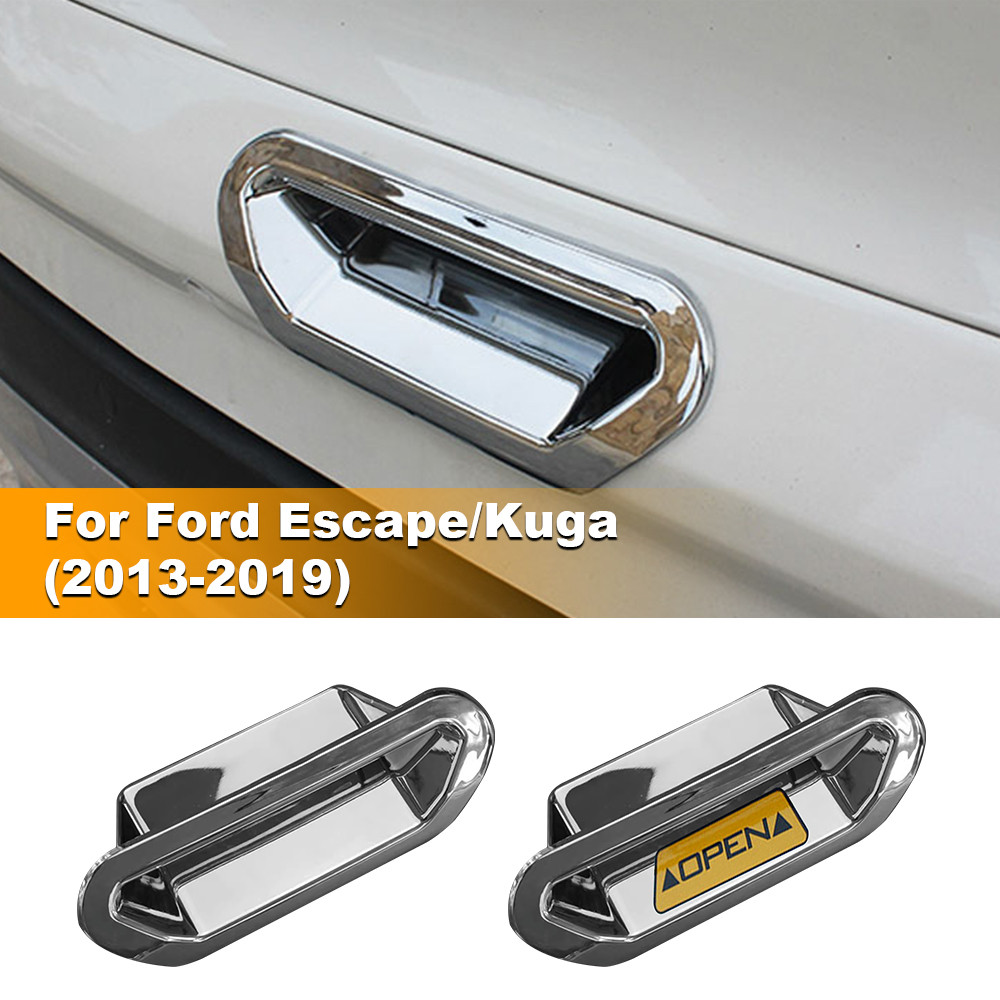 สําหรับ Ford Escape Kuga 2013-2019 Chrome ด้านหลัง Tailgate มือจับประตูชามจับฝาครอบ Trim Moulding Ga