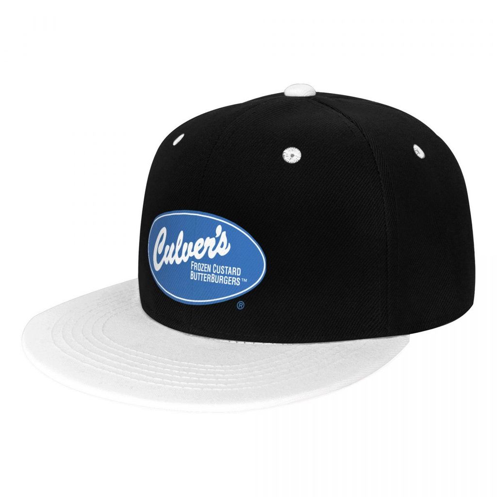 Culvers ร้านอาหารโลโก้ Hip-Hop เบสบอลหมวกพิมพ์หมวก Sun หมวกหมวก Hip-Hop Hip-Hop หมวกแบนหมวกอินเทรนด์