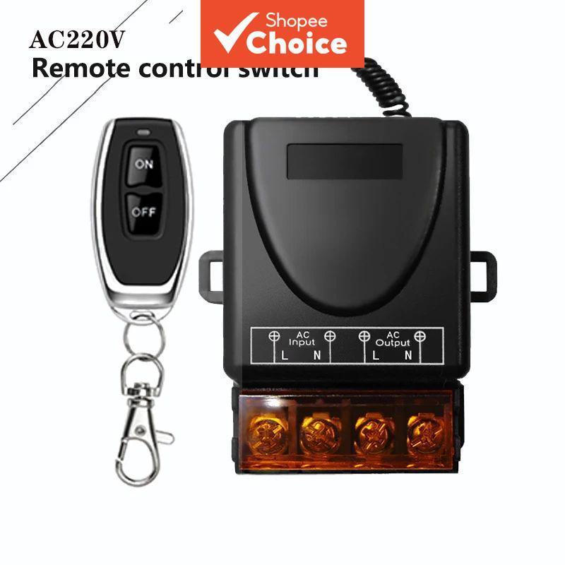 สวิตช์ควบคุมระยะไกลไร้สาย AC 220V รีเลย์ 1CH คอนโทรลเลอร์ตัวรับสัญญาณและเครื่องส่งสัญญาณ 2botton RF 433 Mhz