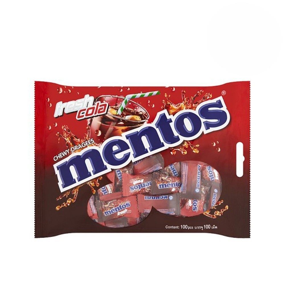 [สินค้าส่งด่วน] เมนทอสลูกอมเฟรชโคล่า 100เม็ด MENTOS CHEWY FRESH COLA 100 PCS