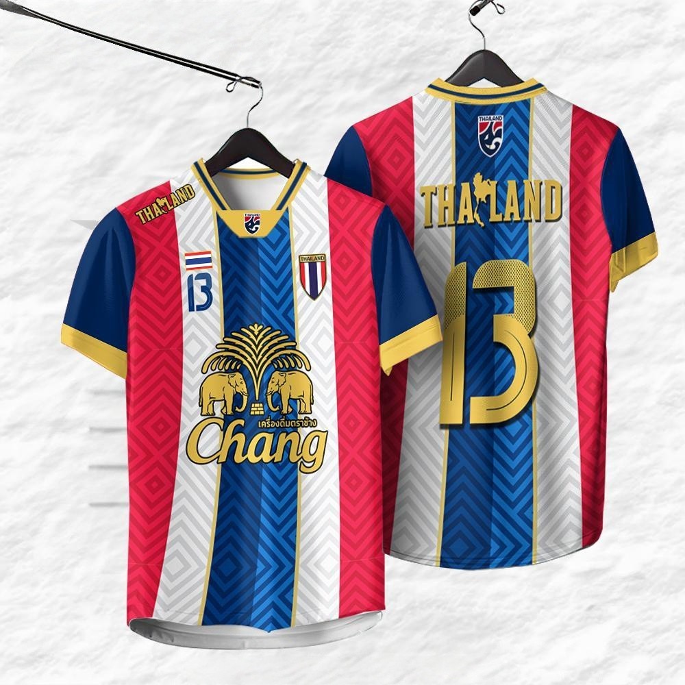 2025 National Team Shirts, Men's T-Shirts, Thailand Thai National Team Football Jersey Traditional T
