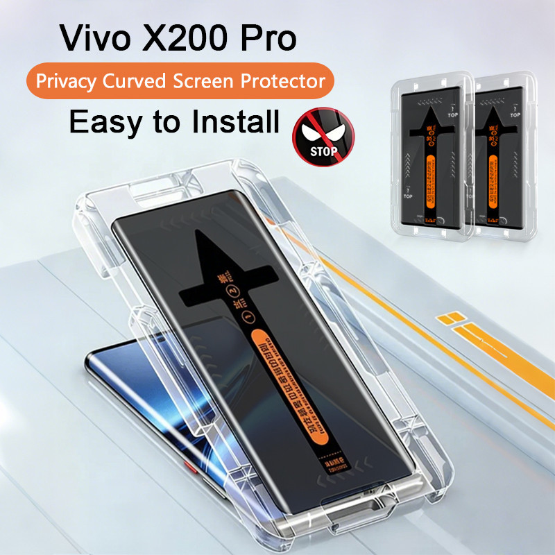Vivo X200 Pro โค้งความเป็นส่วนตัวกระจกนิรภัยสําหรับVivo X200 X100S X100 X90 X90S X80 X70 X60 Pro Plu