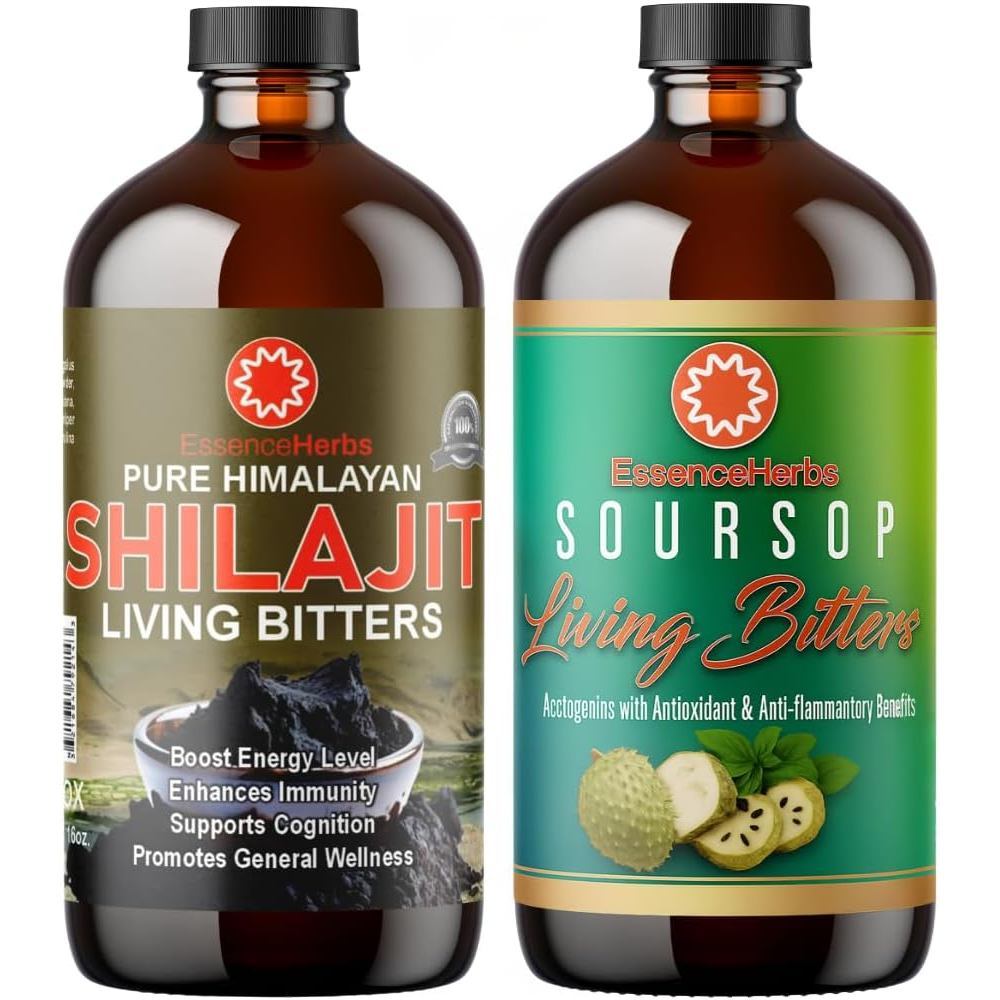 Soursop Bitters & Shilajit Bitters Bundle : Natural Complete Herbal Drink