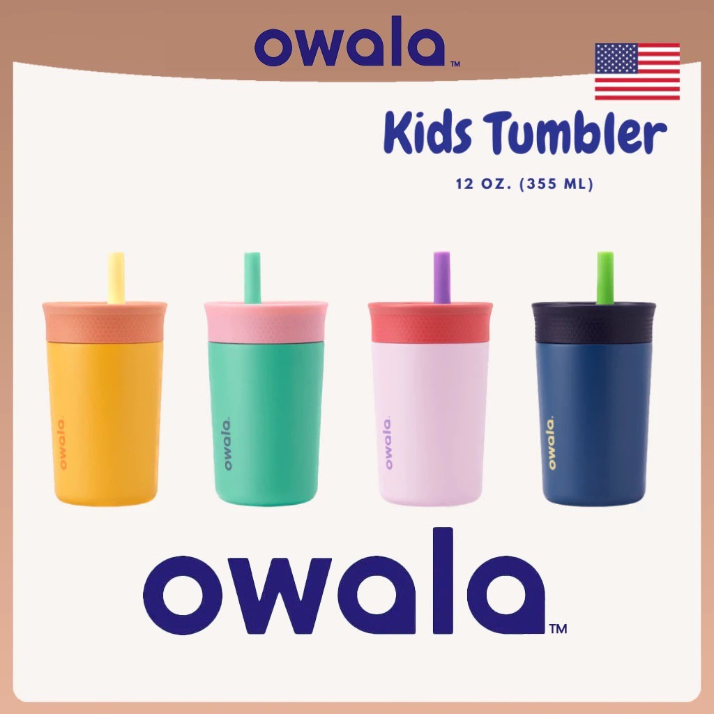 Owala Kids' Tumbler 12oz (354ml) แก้วเก็บเย็นสแตนเลสสำหรับเด็ก ของแท้นำเข้า พร้อมส่ง สีน่ารักมาก!