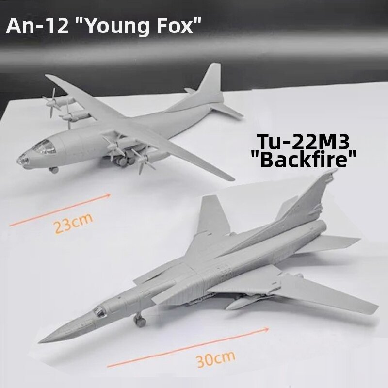 4D Assembly เครื่องบินรุ่น An-12 Puppy Bomber Tu-22M3 Backfire Bomber 1:144 Scale พลาสติกของเล่นก่อส