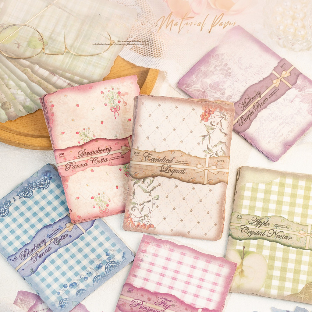Journamm 30 แผ่น Vintage สมุดภาพกระดาษ Journaing Scrapbooking อุปกรณ์พื้นหลังกระดาษสําหรับ Junk Journs การ์ดทําหัตถกรรมศิลปะตกแต่ง