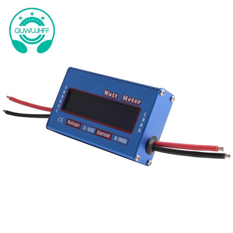(quwujhff)Digital Wattmeter Watt Meter Power Meter DC 60V 100A Balance Voltage Battery Checker