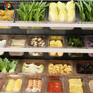 ส่งจากไทย! GN1/2- GN1/4 กล่องเก็บวัตถุดิบ Food Grade PET พลาสติก ทนร้อน-เย็น มีฝาปิด ใส่เห็น ใช้งานร้านอาหาร/บุฟเฟ่ต์