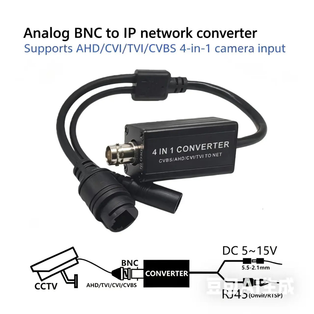 AHD/TVI/CVI/CVBS กล้องเฝ้าระวังพร้อมการแปลงโปรโตคอลมาตรฐาน ONVIF/RTSP เป็นตัวแปลงเครือข่าย RJ45 สําห