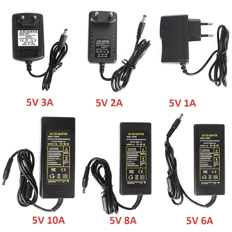 AC DC 5V Power Adapter 1A 2A 3A 5A 6A 8A 10A AC DC 5 V โวลต์อะแดปเตอร์ 220V ถึง 5V ปลั๊กสําหรับไฟ Le