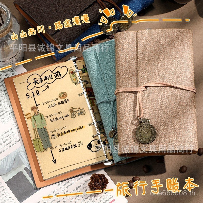 A6 Loose-leaf Retro Style Strap Creative Handbook Diary Handbook Leather Notebook Small Notebook Pri