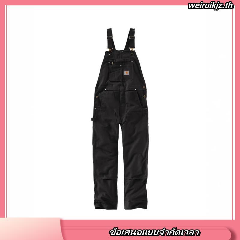 (S-XL) Overall Jeans Women Pants Cotton Canvas Slim Fit Baju Jumpsuit [ปรับได้]- Black/Army green/Da