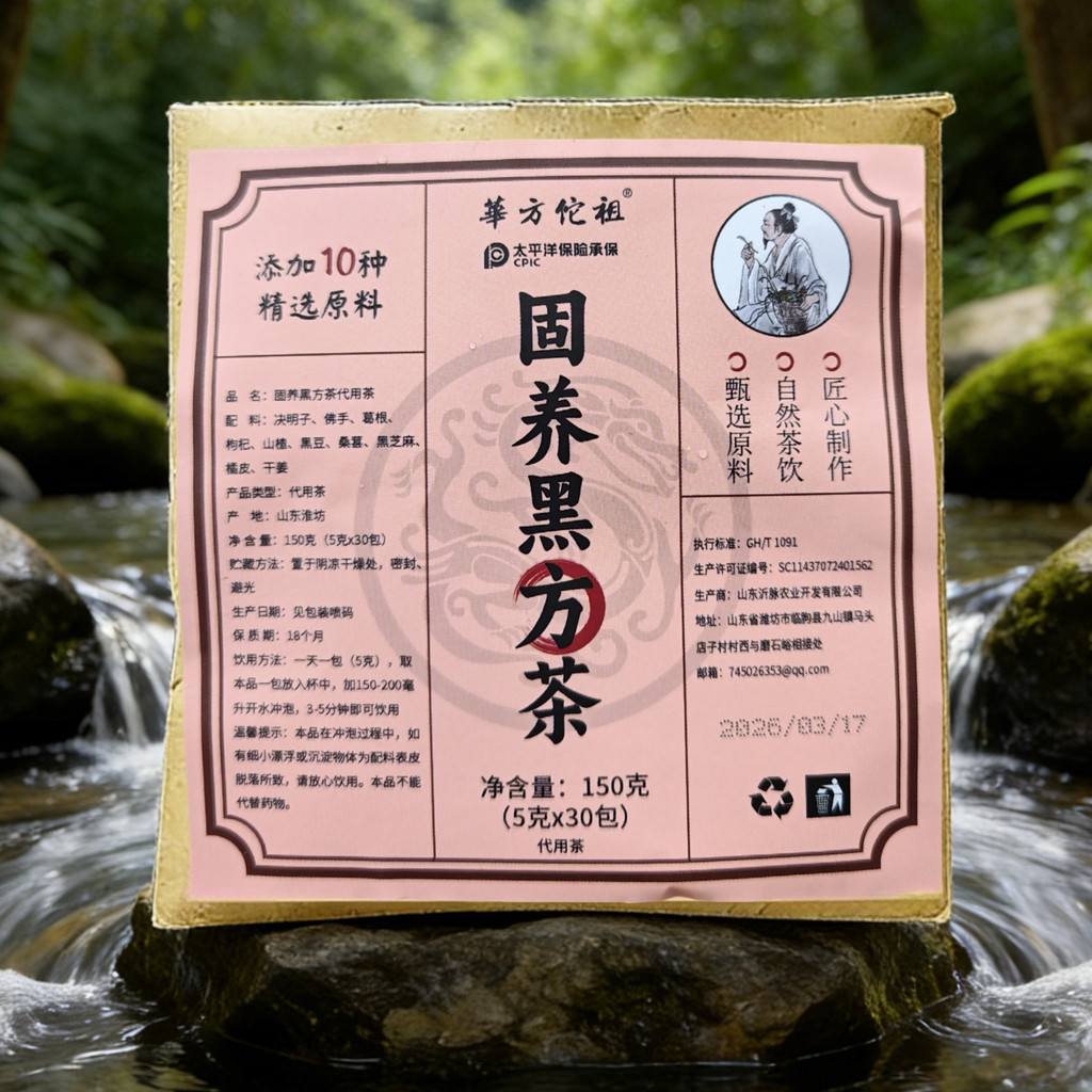 Huafangtuo Zugu Nourishing Black Prescription Tea Black Bean Black Sesame Black Mulberry Four Black 