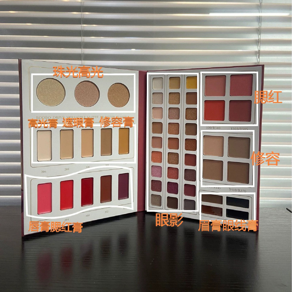 บลัชออน odbo บลัชออน บลัชออนไฮไลท์คอนซีลเลอร์แป้งคิ้ว Pearlescent Matte สีเลื่อมอายแชโดว์ Palette Mu