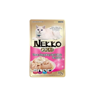 Nekko Gold เน็กโกะ โกลด์ อาหารเปียกแมว ทูน่าเนื้อขาว เกรดพรีเมียม สำหรับแมวทุกวัย เปียกแมว ซอง 70g
