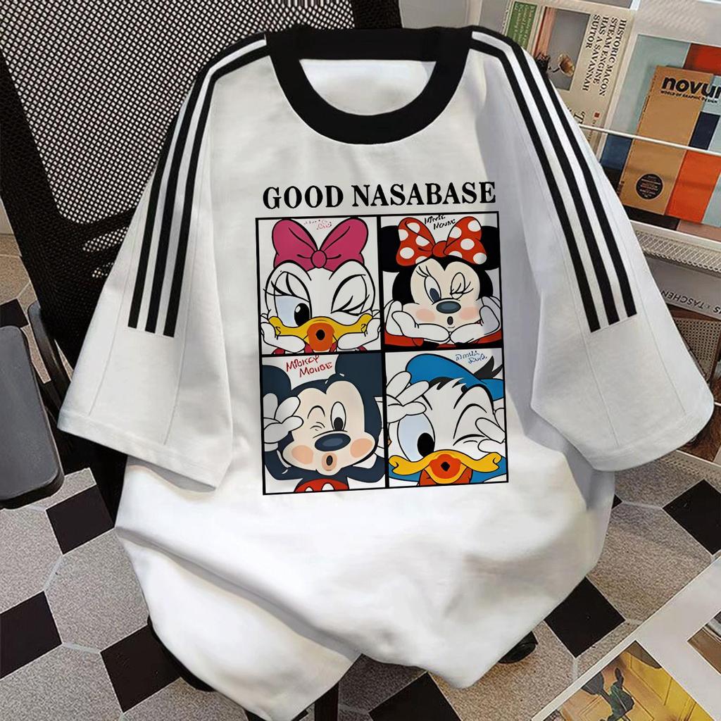 เสื้อ ยืด สตรีท เสื้อwhiteของแท้  เสื้อยืด ผู้หญิง และ ผู้ชาย เสื้อ เย็น สบาย เสื้อยืดลําลอง สาวลดอายุ ไซส์วินเทจ คอกลม