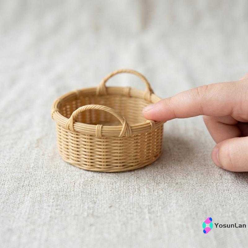 YosunLan] ตะกร้า Wier Dollhouse Miniature การออกแบบผักจําลองทําด้วยมือสําหรับฉากเล่นก่อนวัยเรียนแสดง
