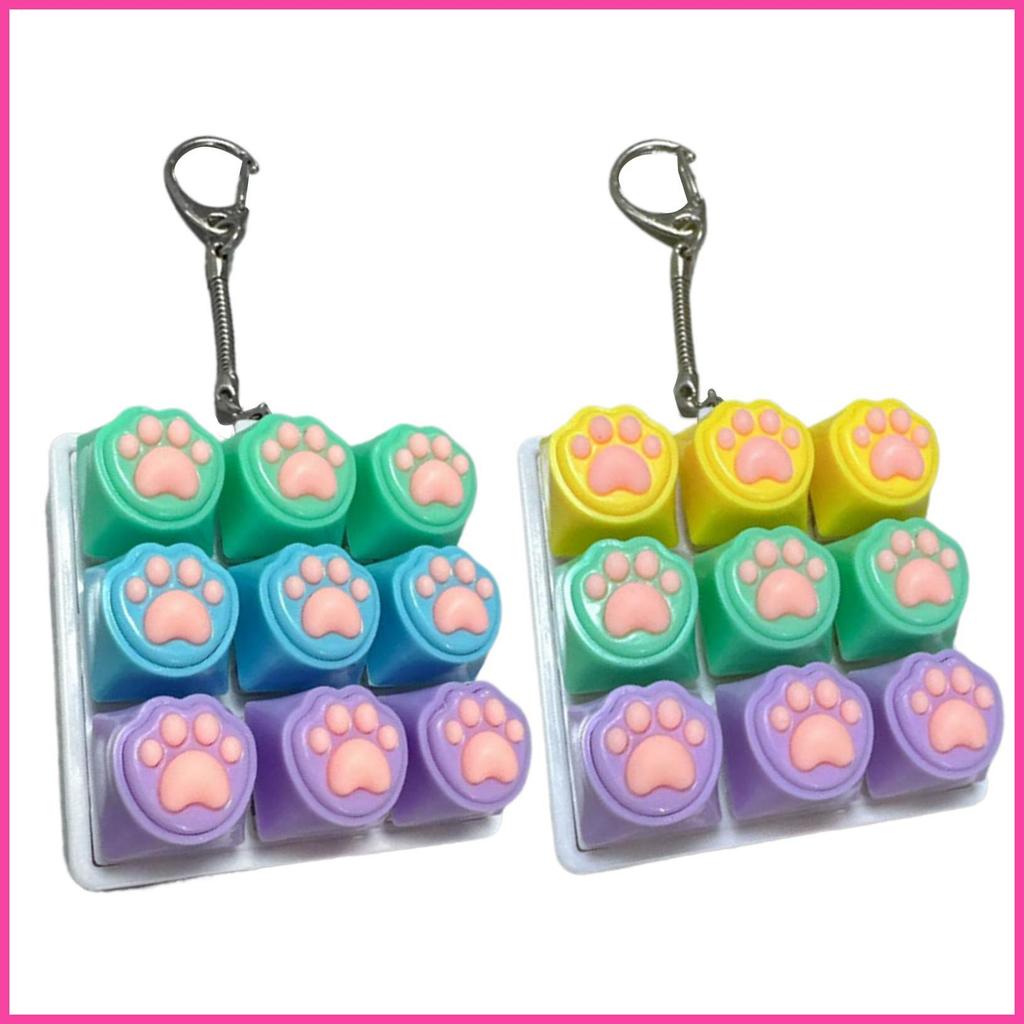 Fidget คีย์บอร์ด 9 in 1 Cat Paw ความเครียด Gadgets Keycap Fidget สําหรับห้องเรียนโรงเรียนทํางานรถบ้า