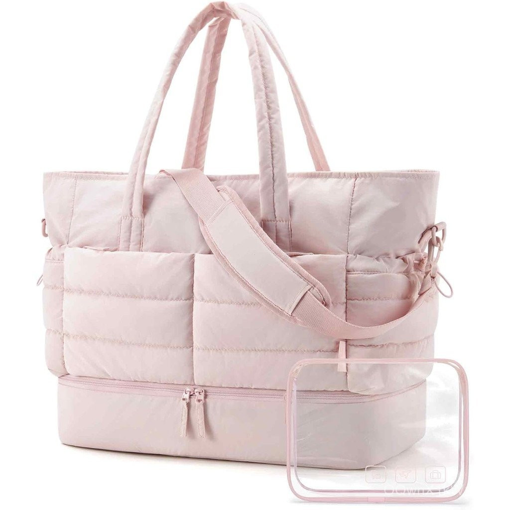 BAGSMART กระเป๋าเดินทางคู่ กระเป๋าฟิตเนสผู้หญิง สีชมพู