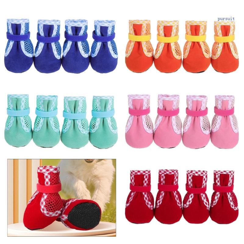 SUIT* Soft Bottom Dog Shoes Suit Warm Fleece Puppies Pet Shoes Rain Shoes Footwear for Cold Weather 