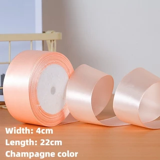ริบบิ้นซาติน กว้าง 4 ซม. ยาว 22 ม. ผิวเงางาม สำหรับตกแต่งของขวัญ DIY และงานดอกไม้ พร้อมส่ง