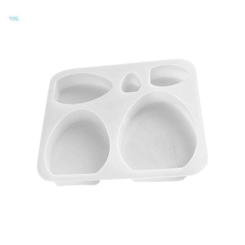 Vonl 5 Cavities Easter Eggs Shape ซิลิโคน Mould สําหรับสบู่ช็อคโกแลตเบเกอรี่
