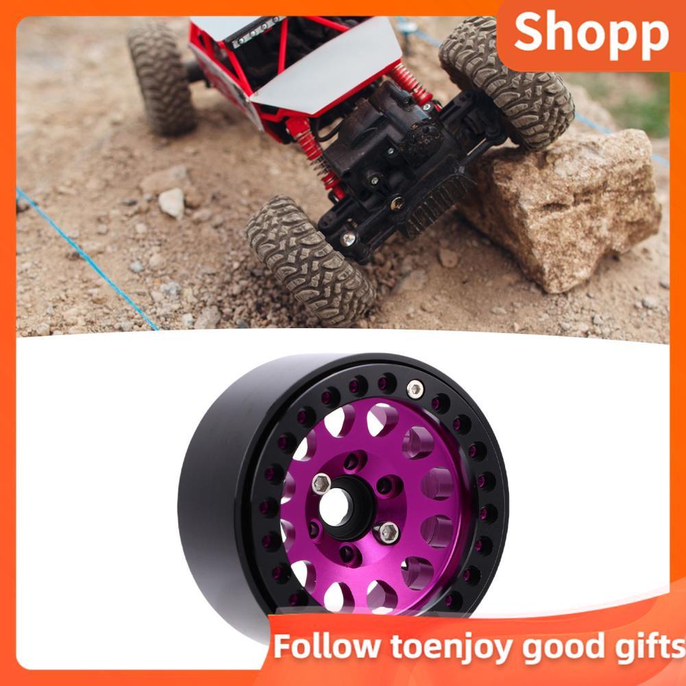 Shopp Drfeify ดุมล้อ RC 1.9 นิ้วอลูมิเนียมอัลลอยด์สีม่วง 4 แพ็คสำหรับตีนตะขาบขนาด 1/10