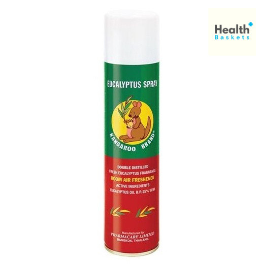 สเปรย์ ยูคาลิปตัส ตราจิงโจ้ Eucalyptus spray Kangaroo Brand กระป๋อง 300 ml.#5636