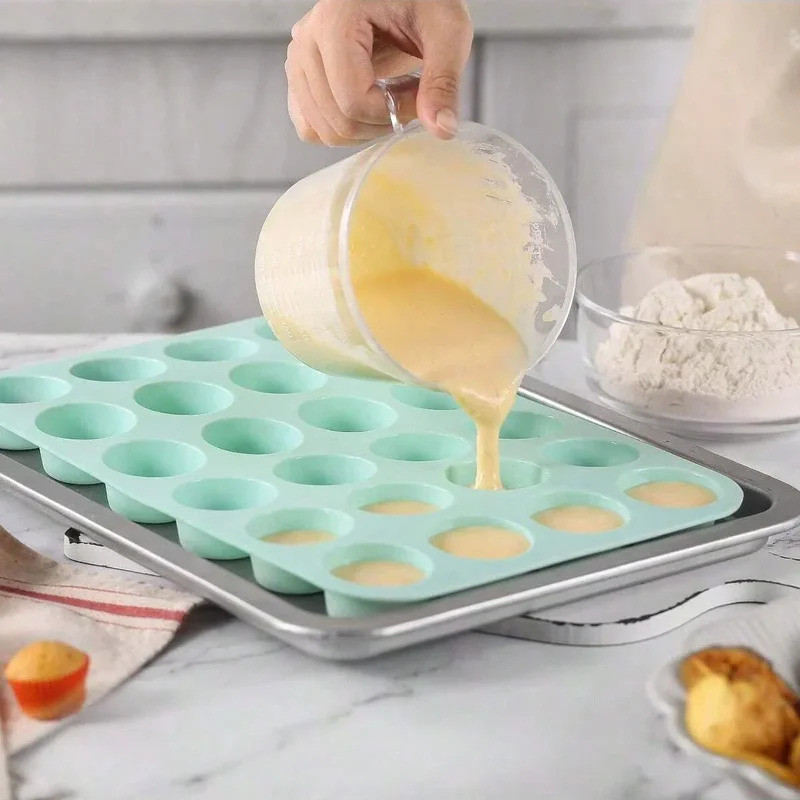 1 cake mold, ice cream biscuit mold, candy silicone mold, 24 cup cake tray - non stick cake for baki