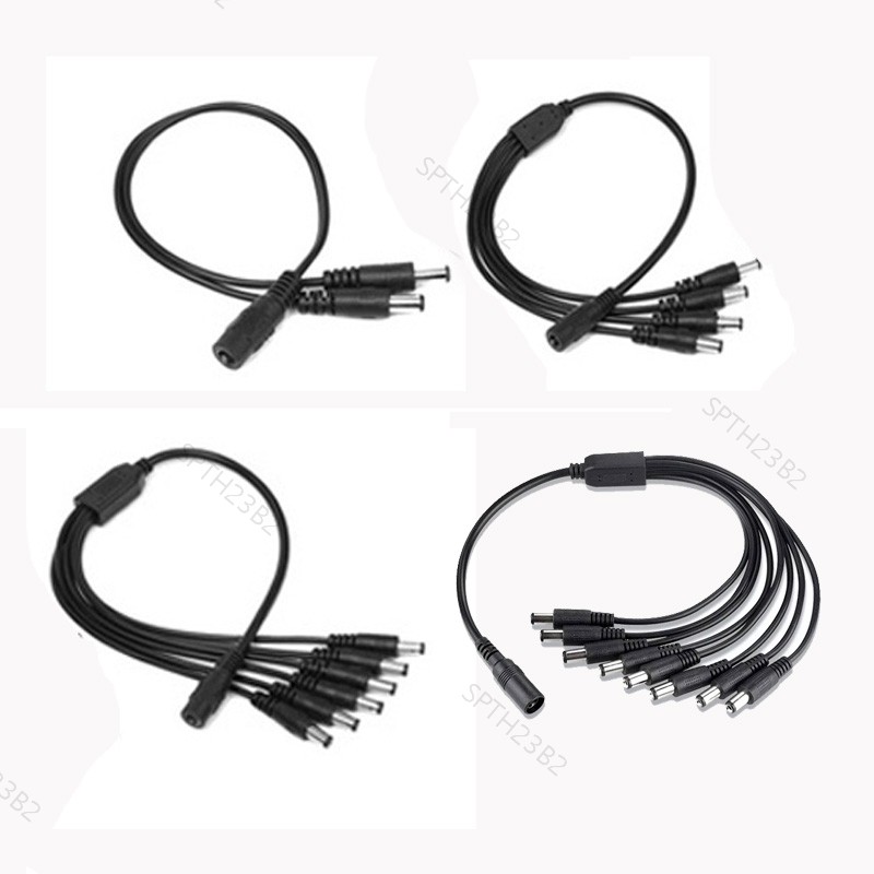 2/4/6/8 Way ปลั๊กชาย DC สายไฟ Splitter อะแดปเตอร์ 5.5*2.1 มม.แจ็คหญิง 12V 5V 9V 40 ซม.สาย TH23B2