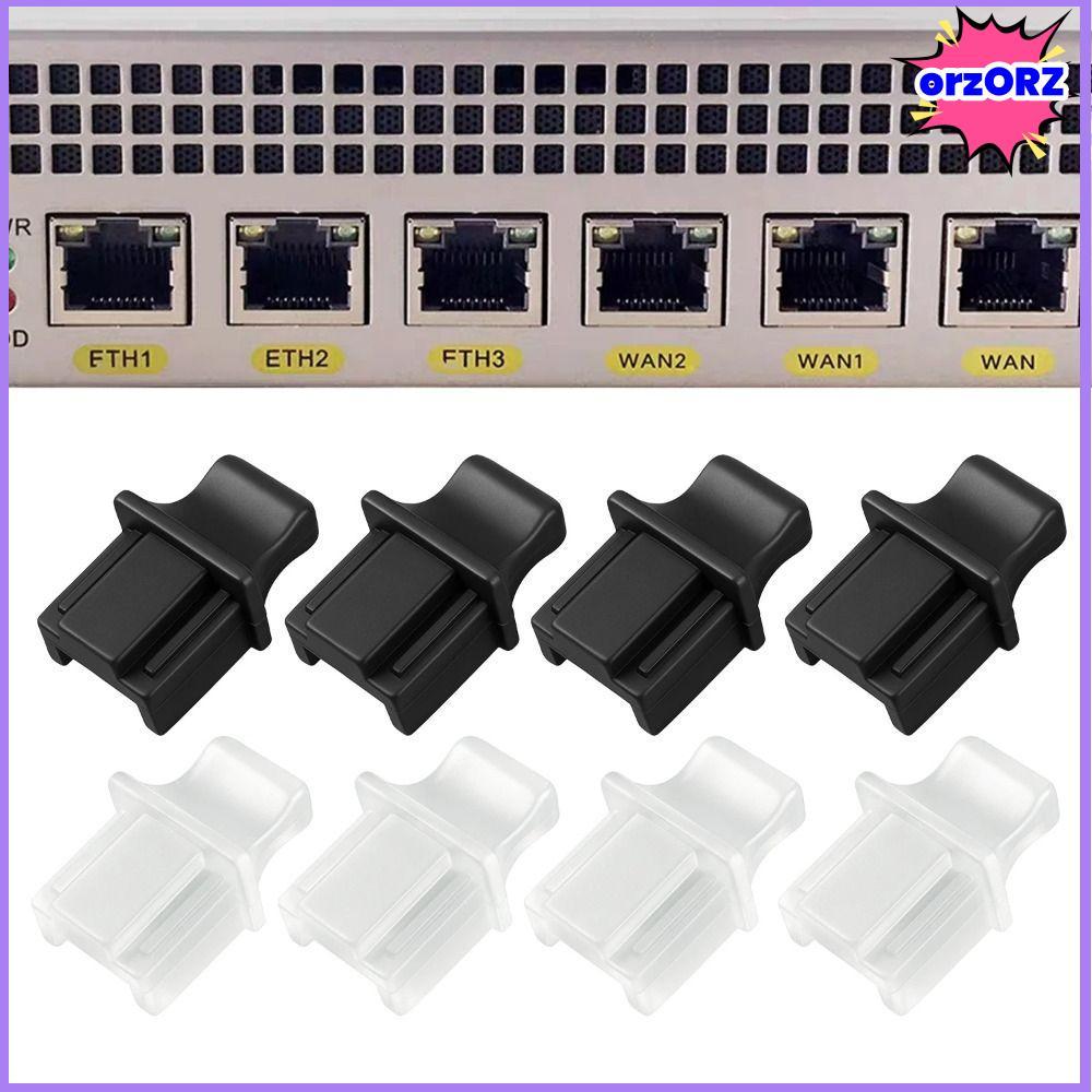 ORZORZ ฝาครอบป้องกันฝุ่นพอร์ต RJ45 ซิลิโคนทนทาน สีดำ ปลั๊กอุดพอร์ตอีเธอร์เน็ต สำหรับเราเตอร์ สวิตช์ เครือข่าย อุปกรณ์เน็ตเวิร์ก