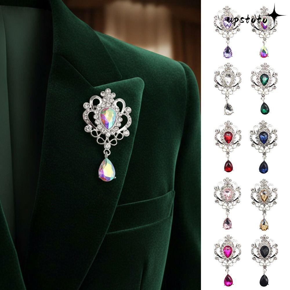 UPSTOTO เข็มกลัดแต่งงาน, วัสดุโลหะผสมสีเงินเข็มกลัดเจ้าสาว, อุปกรณ์ตกแต่ง DIY Craft Rhinestone Design Flat Back Rhinestone จี้การออกแบบเชิญ