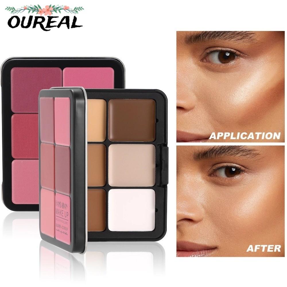 OUREAL พาเลทแต่งหน้า, พาเลทคอนซีลเลอร์บลัชออน 12 สีติดทนนาน, Matte Multi-purpose Contour Shadow Face Blush Palette แอปพลิเคชั่น