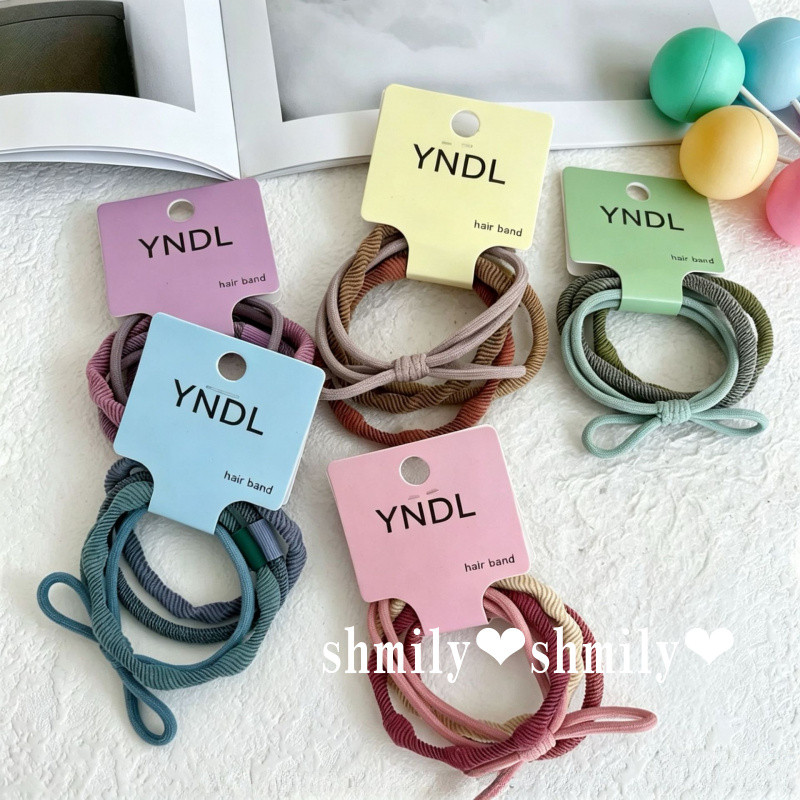 สีทึบรวมกันพื้นฐานยางรัดผูกผมเวอร์ชั่นเกาหลีที่เรียบง่ายผูกหัวผมยืดหยุ่นผูกผม