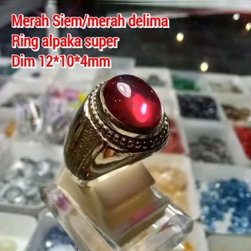 MERAH RED POMEGRANATE STONE RING SIEM ALPACA RING